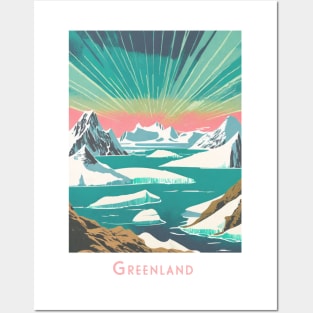 Vintage Retro Travel - Radiant Greenland Sunrise Posters and Art